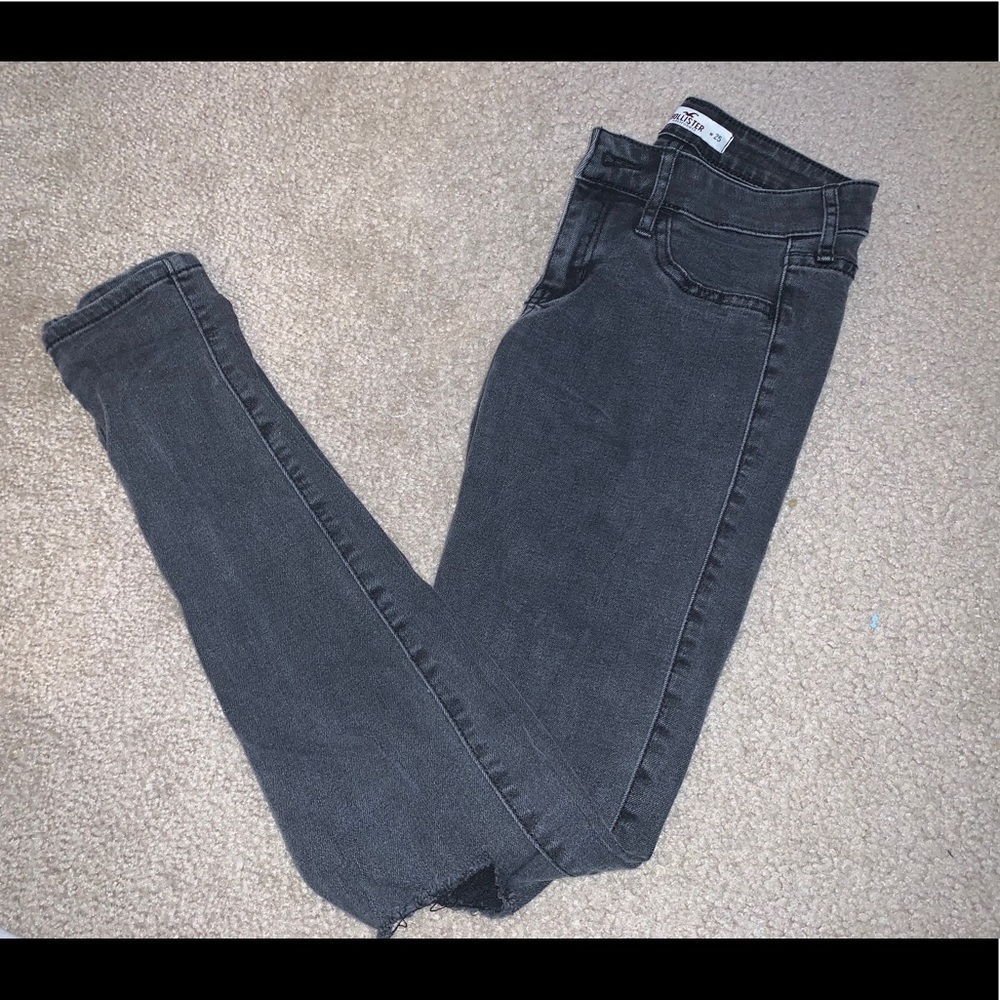 dark gray with knee slit hollister jeans